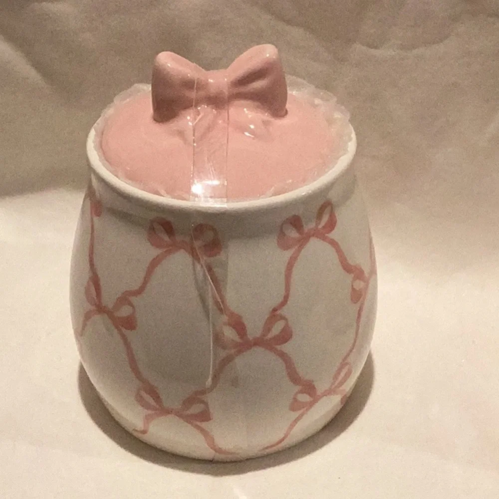 Pink Bow Cream and Sugar Set